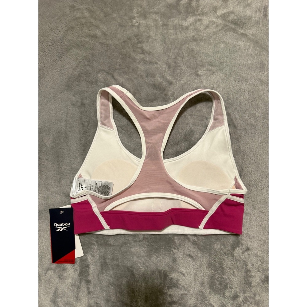 Reebok TS Lux Racer BR Sports Bra Womens S Pink Training Racerback HI4018 - Picture 3 of 6